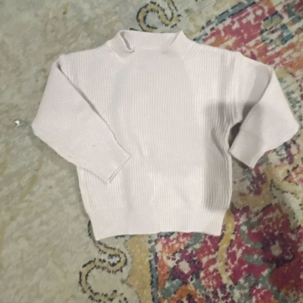 Soft Tan Ribbed Baby Sweater 12-18M